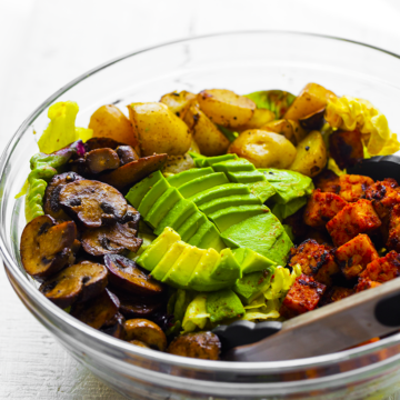 potato tempeh avocado salad