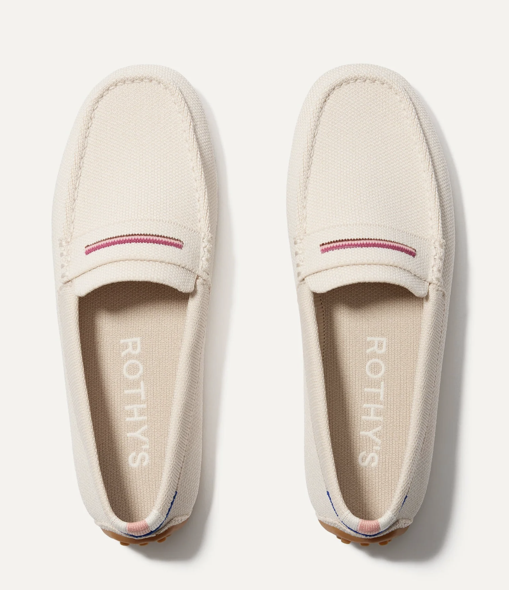 rothys drivers white cream