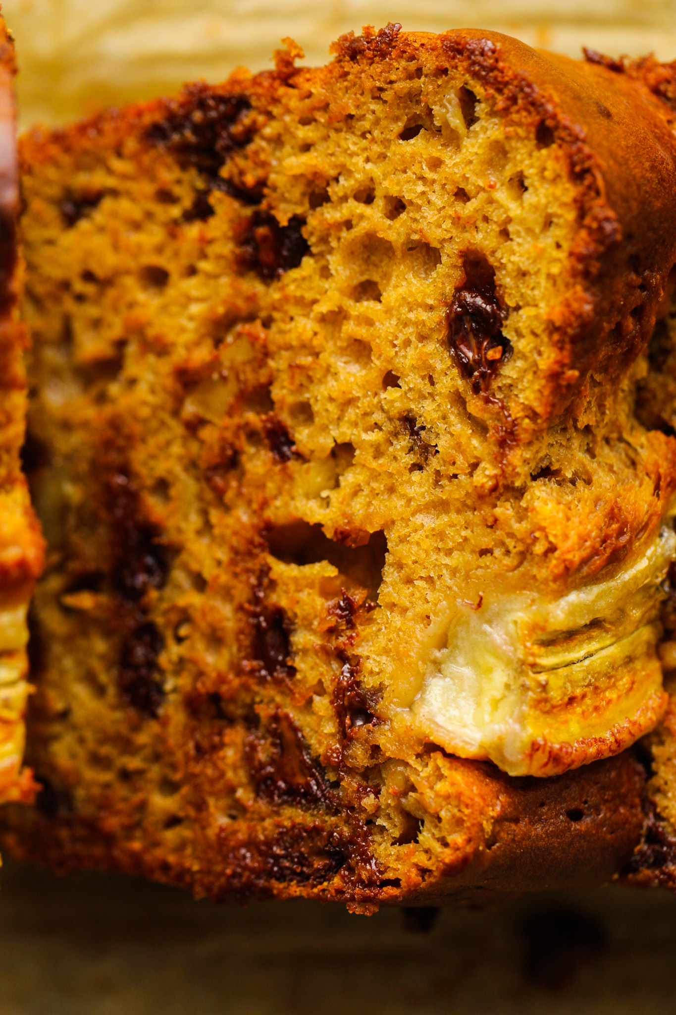 banana bread close up