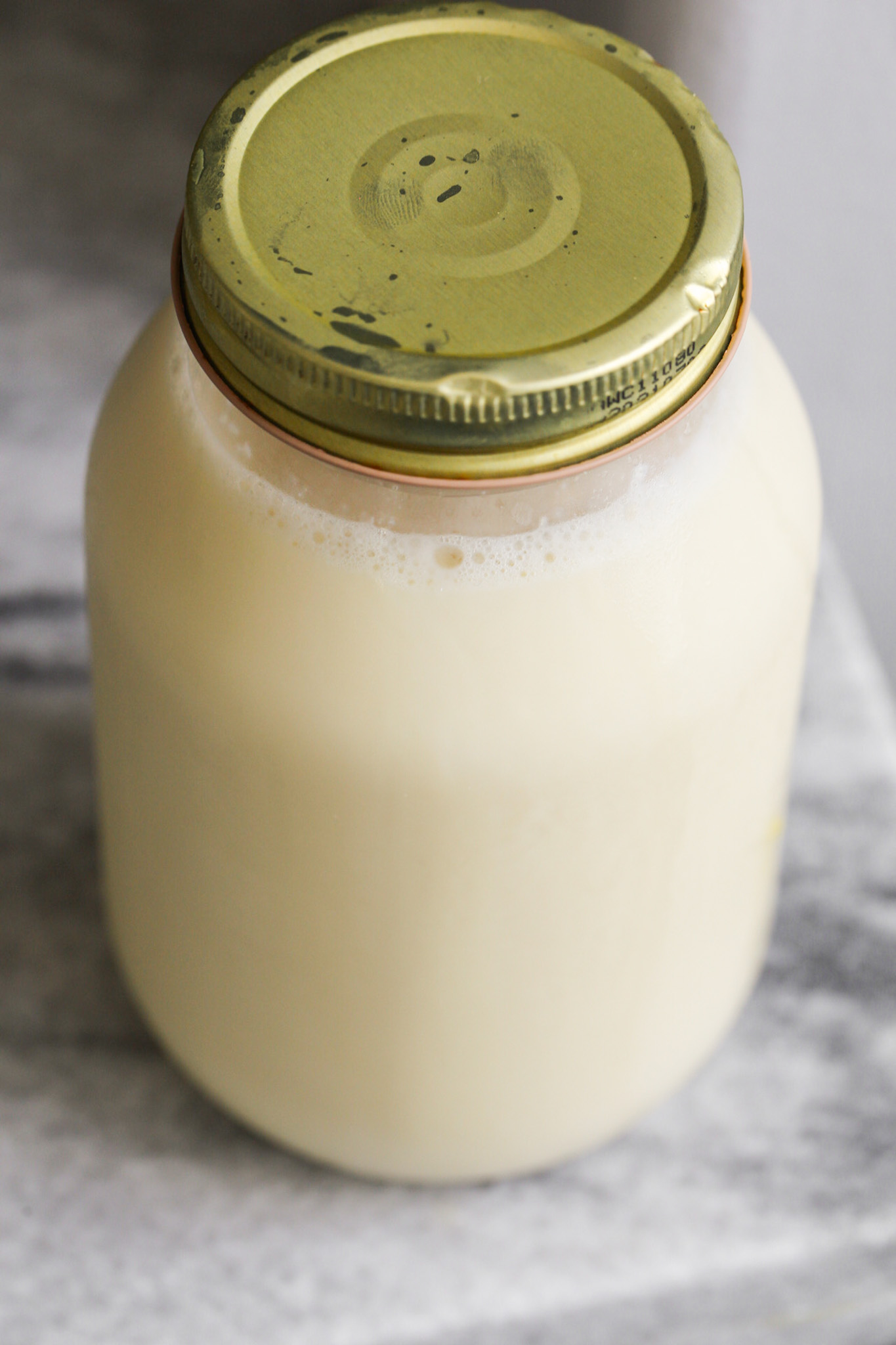 soy milk in jar