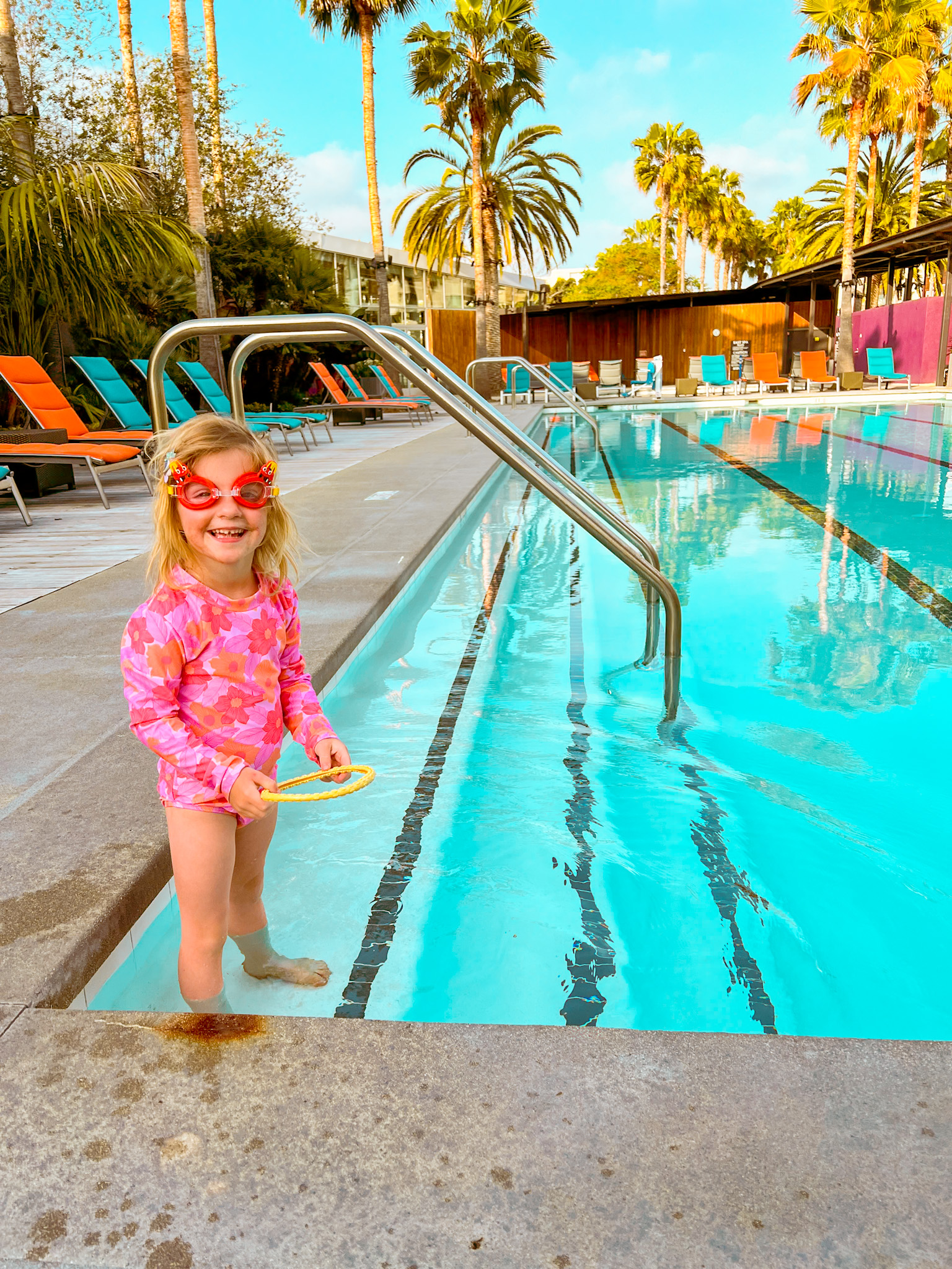my daughter toddler at the pool for summer cute