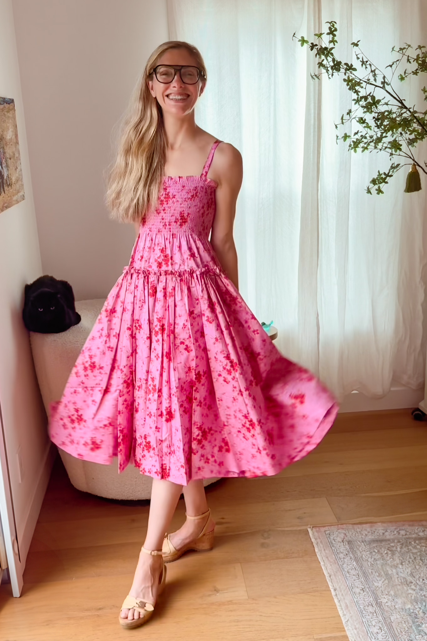 hillhouse serafina nap dress in pink sweet peas