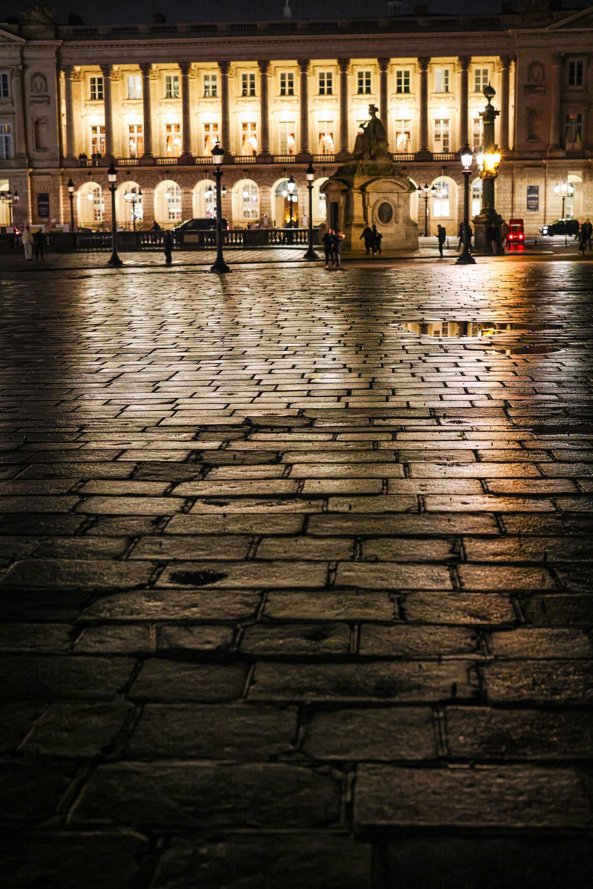 cobblestone, shiny from rain in Paris